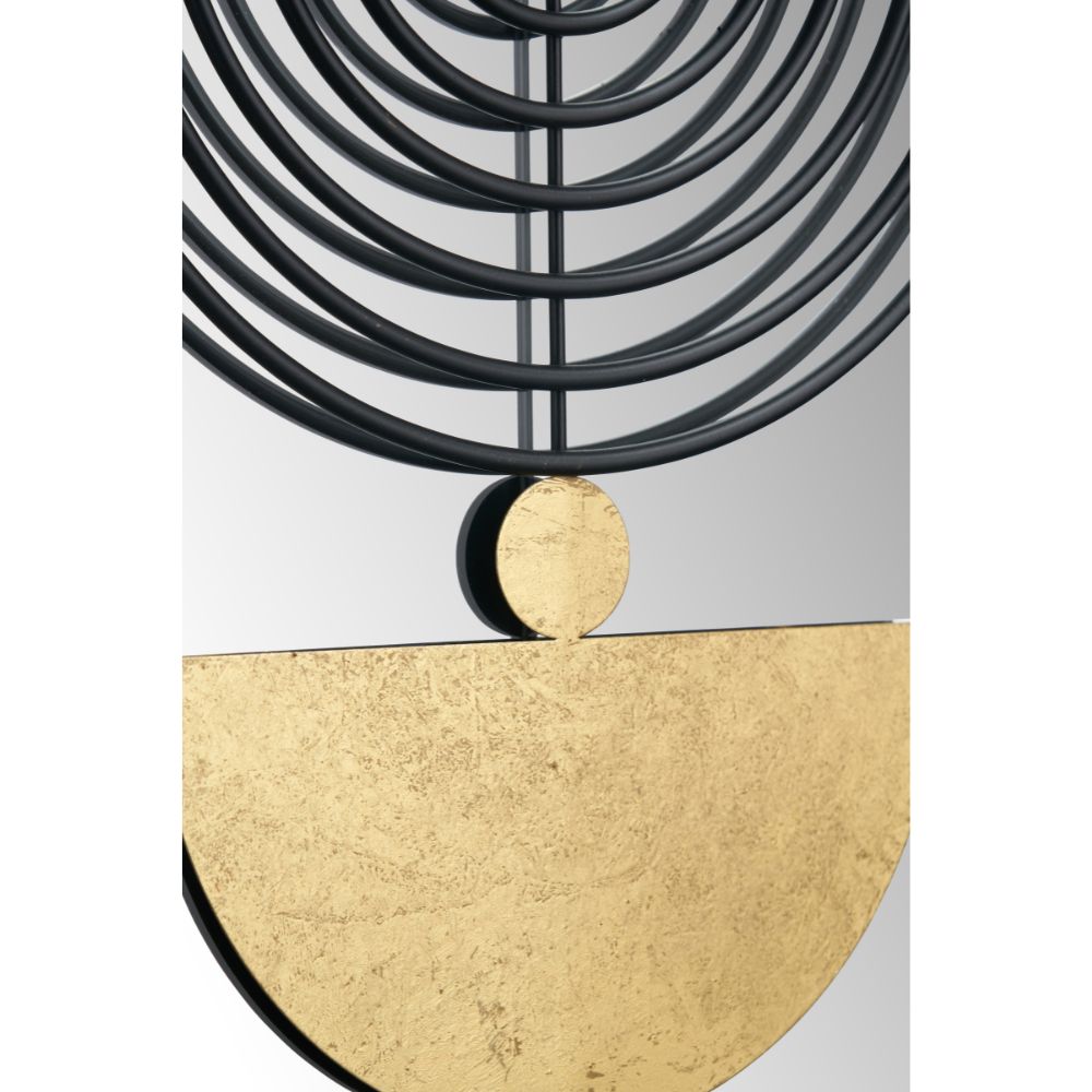 Mirrored Black and Gold Metal Wall Art (Set of 2)