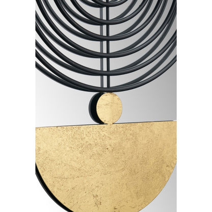 Mirrored Black and Gold Metal Wall Art (Set of 2)