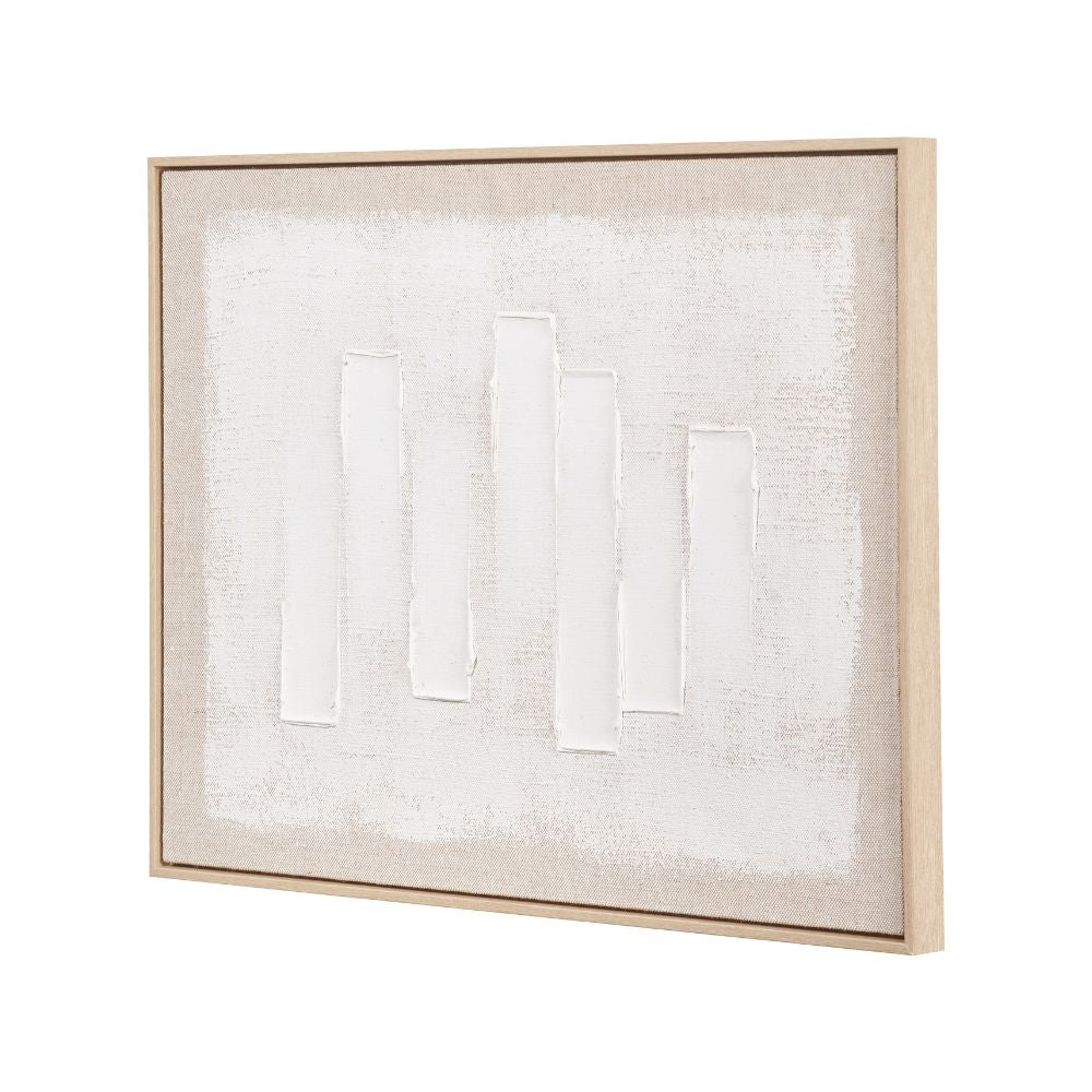 Textured Canvas White and Natural with Natural Frame