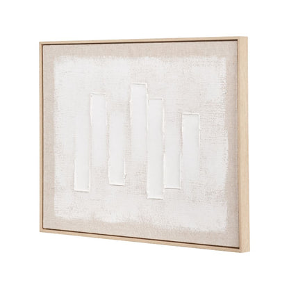 Textured Canvas White and Natural with Natural Frame