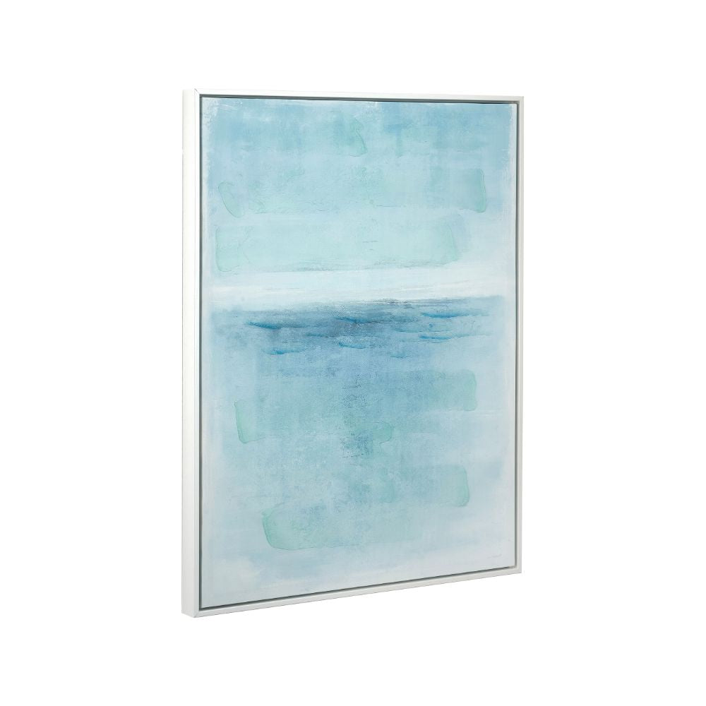 Canvas Blues Abstract with White Frame