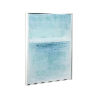 Canvas Blues Abstract with White Frame