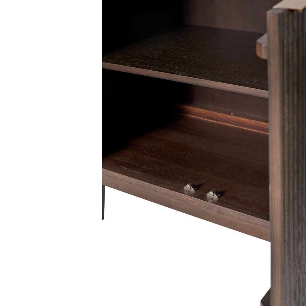 Raie Dark Brown Pine Wood 3 door Sideboard