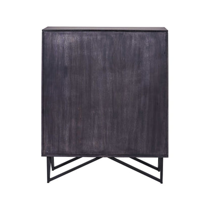 Verde Black Mango Wood and Stone Veneer Sideboard
