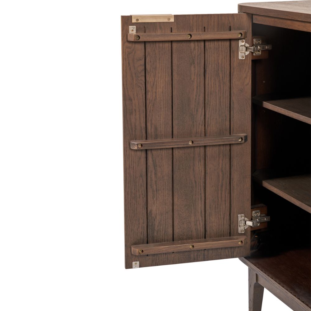 Raie Dark Brown Pine Wood Sideboard