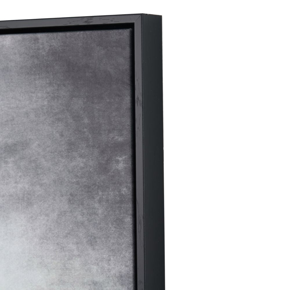 Square Canvas Monochrome Abstract with Black Frame