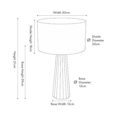 Draydon Mango Wood Textured Cone Table Lamp