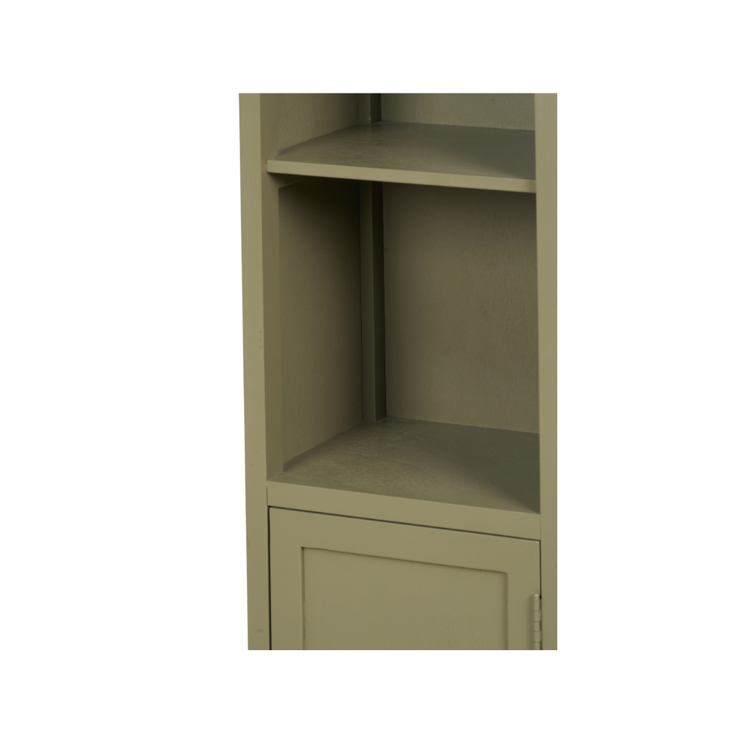 Croft Linen Pine Wood Slim 1 Door 3 Shelf Unit
