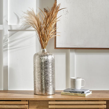 Metal Hammered Tall Vase