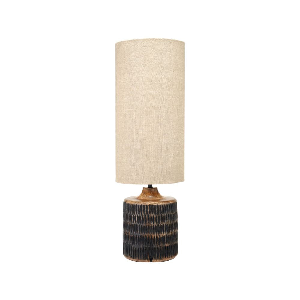 Alaric Mango Wood Antique Black Wash Table Lamp