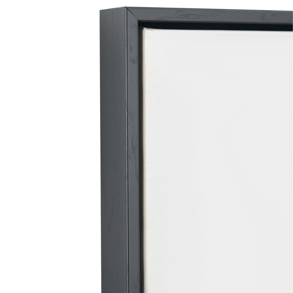Abstract Canvas Grey and White with Black Frame
