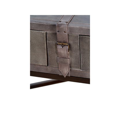 Adriano Peppercorn Leather Console Table