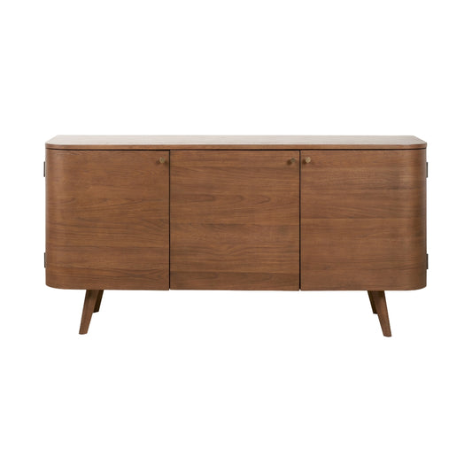 Elias Dark Ash Wood Retro 3 Door Sideboard