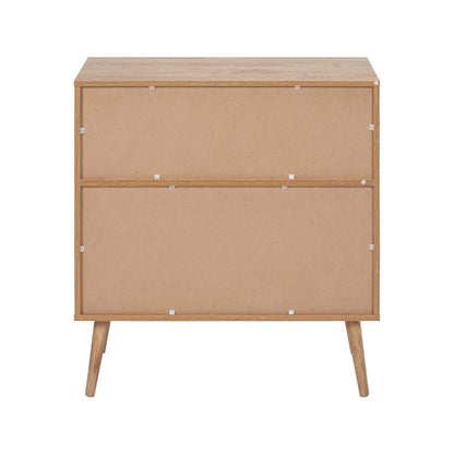 Larvik Natural Eucalyptus Wood 2 Door 2 Shelf Unit