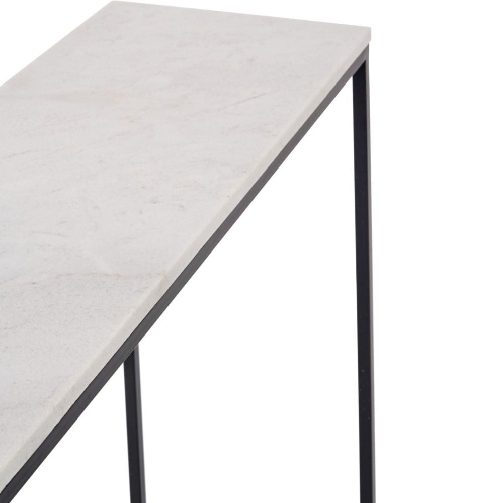 Kalani White Marble Console Table