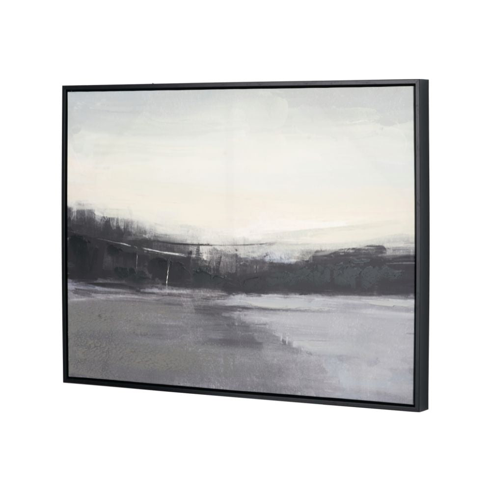 Canvas Monochrome Landscape with Black Frame
