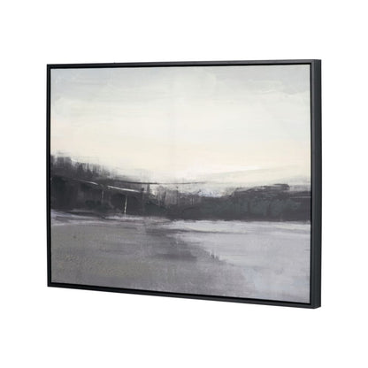 Canvas Monochrome Landscape with Black Frame