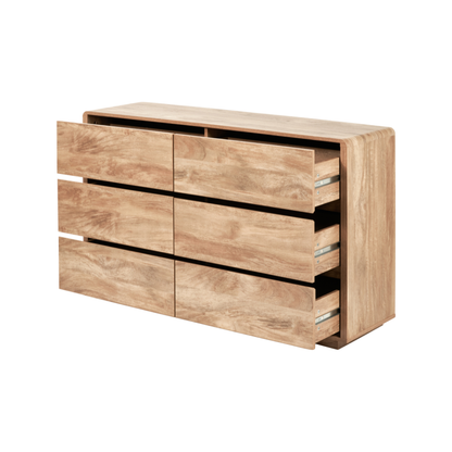 Eversley Oak Effect Veneer 6 Drawer Sideboard