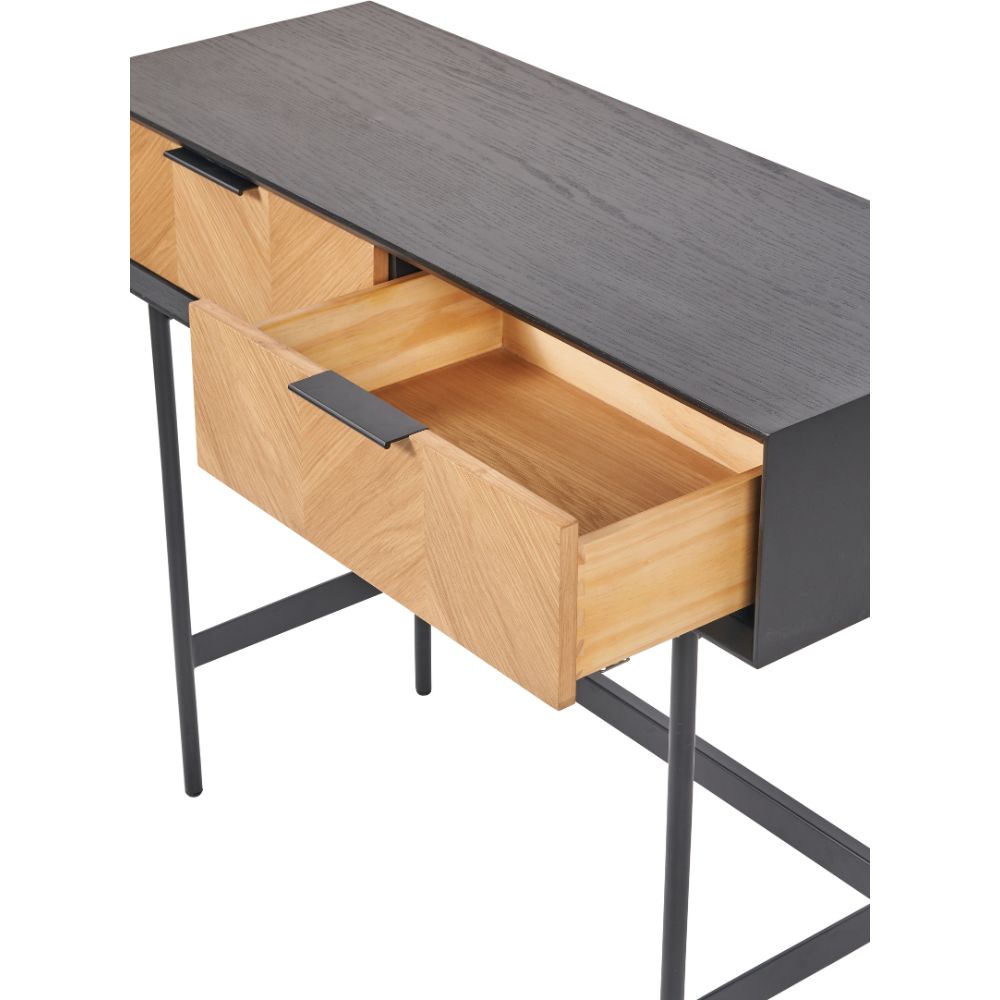 Hailee Pine Wood 2 Drawer Console Table