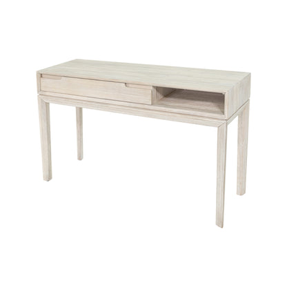 Gio White Sand Acacia Wood 1 Drawer Console Table
