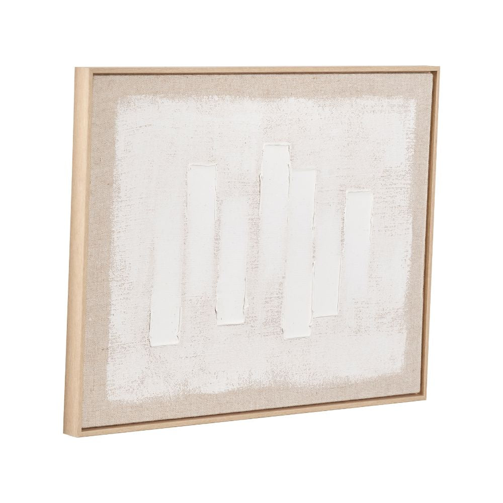 Textured Canvas White and Natural with Natural Frame