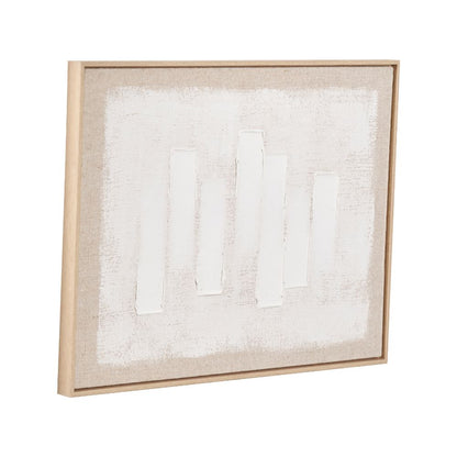 Textured Canvas White and Natural with Natural Frame
