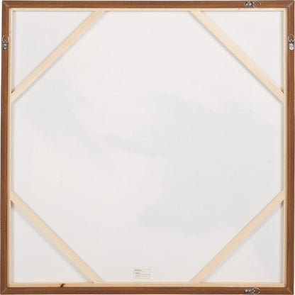 Canvas Monochrome Abstract Square with Oak Effect Frame