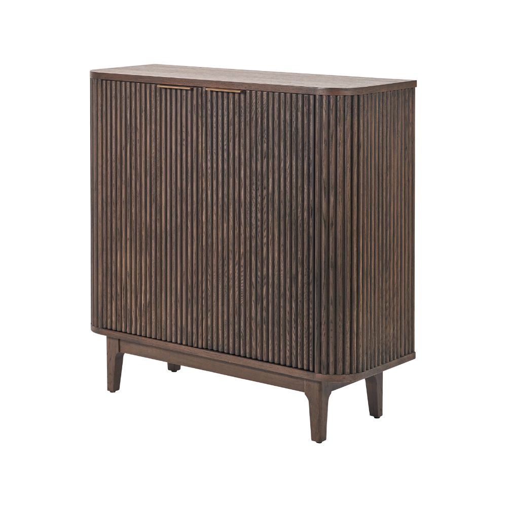 Raie Dark Brown Pine Wood Sideboard