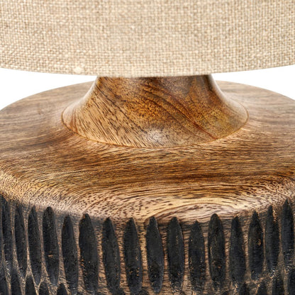 Alaric Mango Wood Antique Black Wash Table Lamp