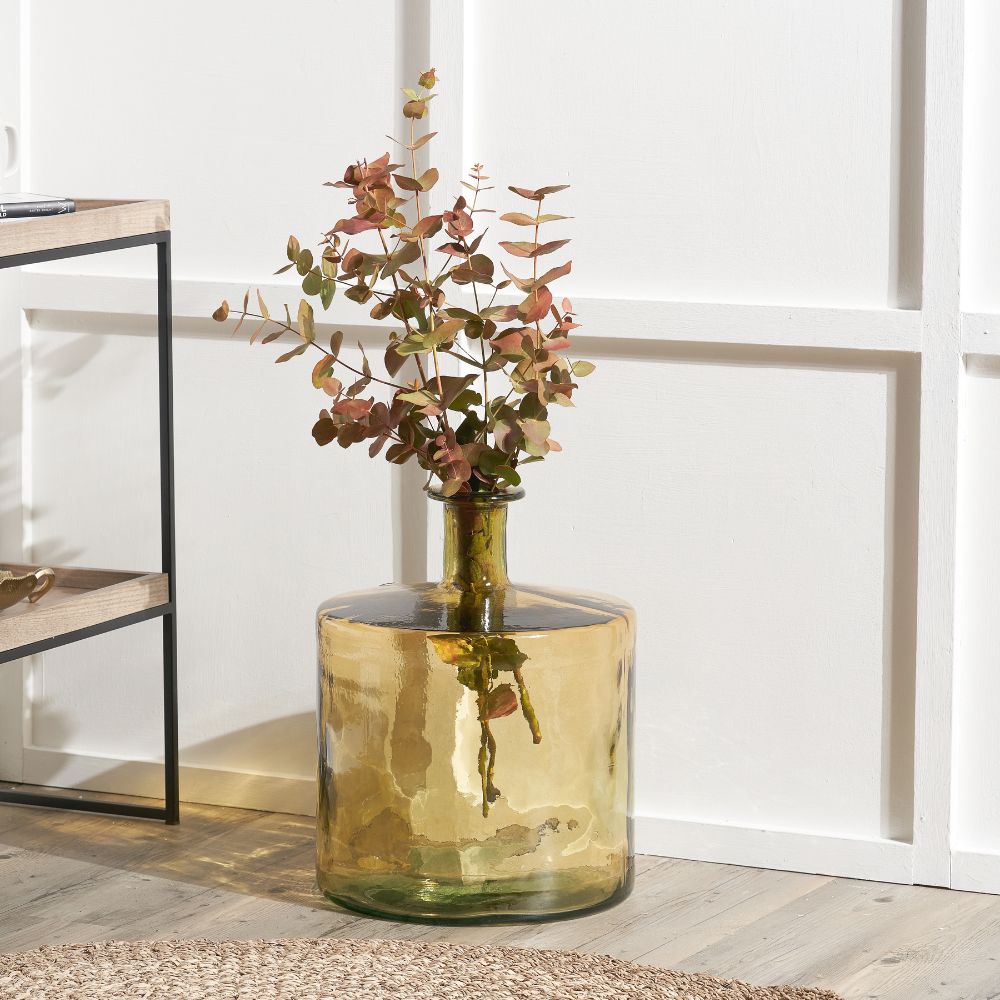 Recycled Glass Forest Green Bottle Vase