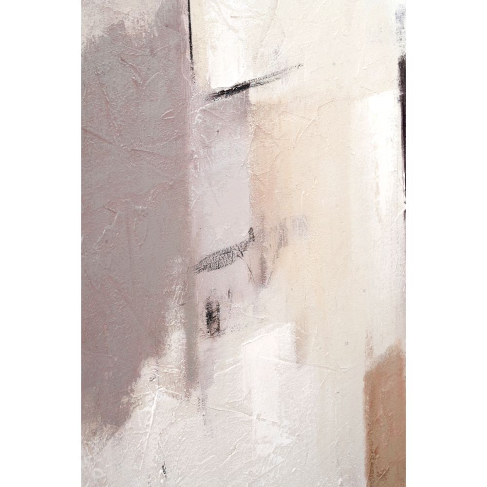 Canvas Natural and Grey Textured Abstract with Natural Frame