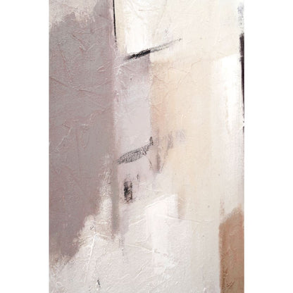 Canvas Natural and Grey Textured Abstract with Natural Frame