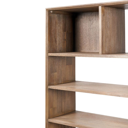 Gio Acacia Wood 2 Drawer 7 Niche Display Cabinet