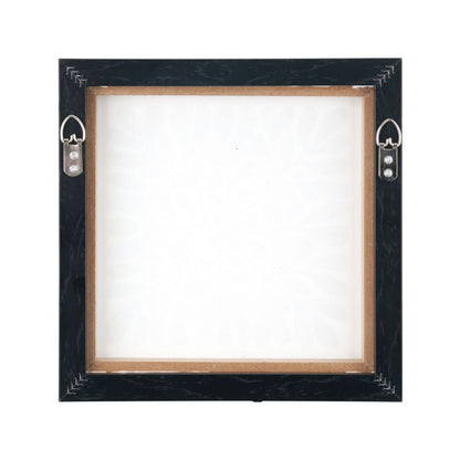 Square Canvases Black Leaf Print with Black Frames (Set of 2)