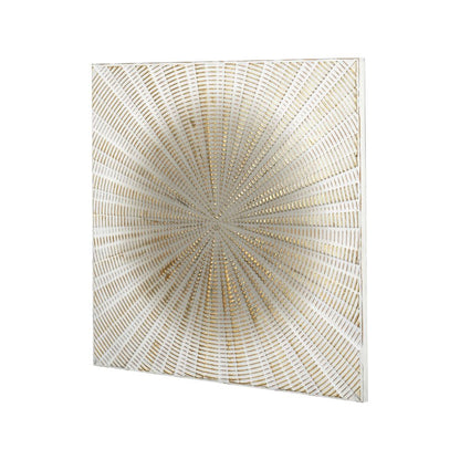 Metal Light Grey and Gold Starburst Wall Art