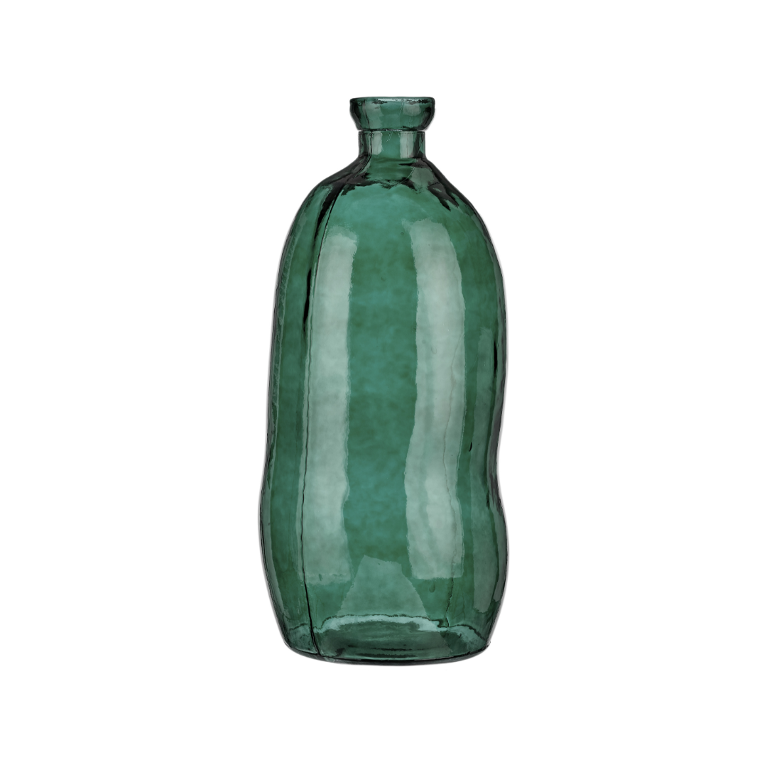 Organic Shaped Recycled Glass Tall Vase
