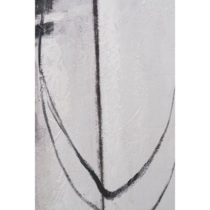 Canvas Monochrome Abstract with Black Frame
