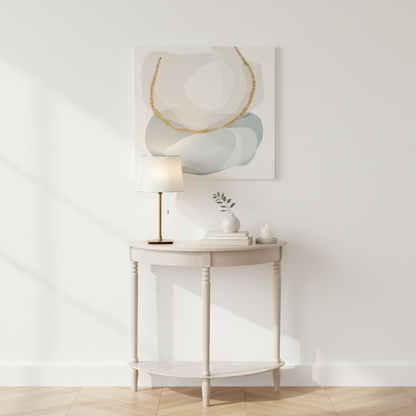 Heritage Pine Wood Half Moon Console Table