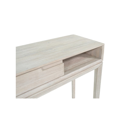 Gio White Sand Acacia Wood 1 Drawer Console Table