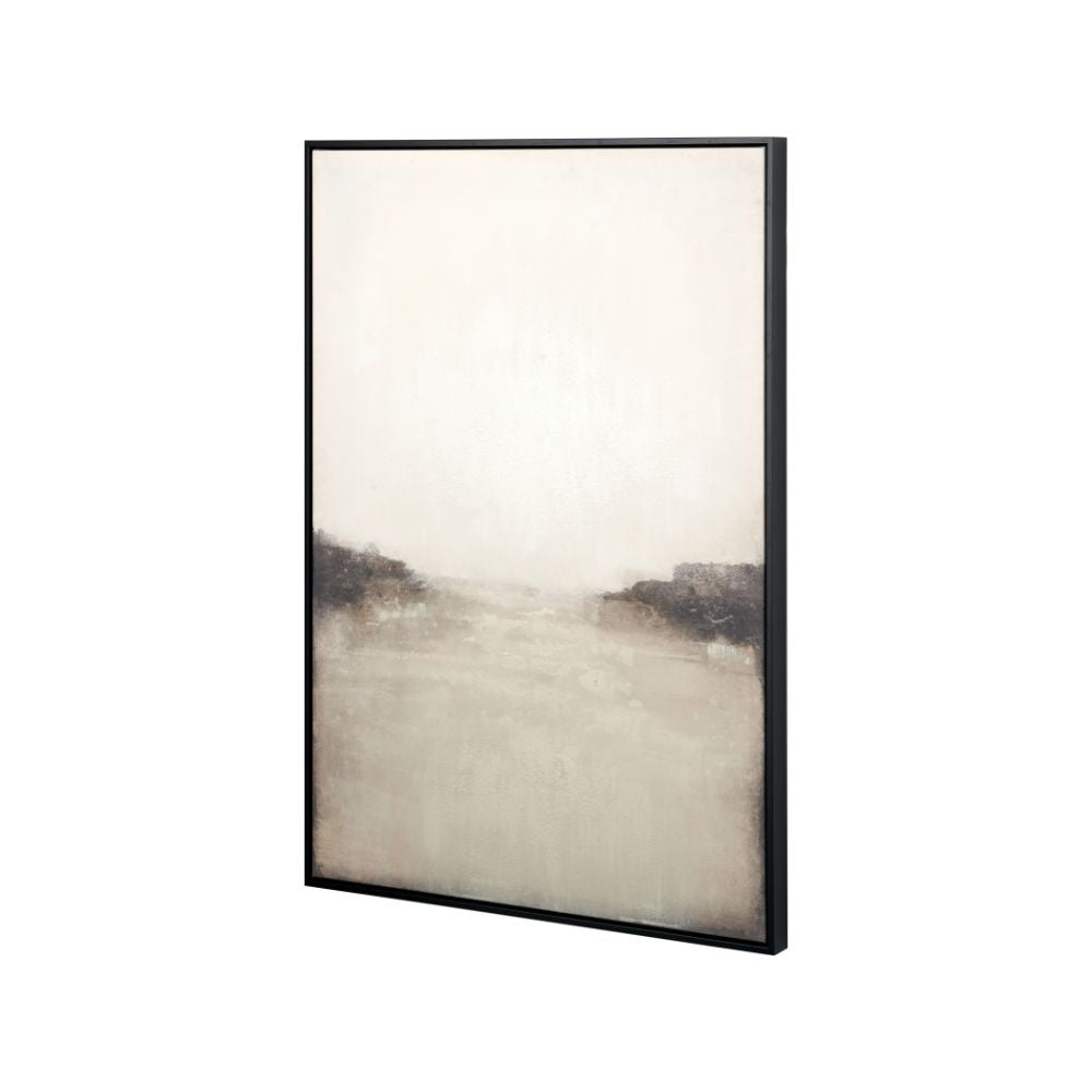 Abstract Canvas Grey and White with Black Frame