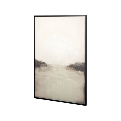 Abstract Canvas Grey and White with Black Frame
