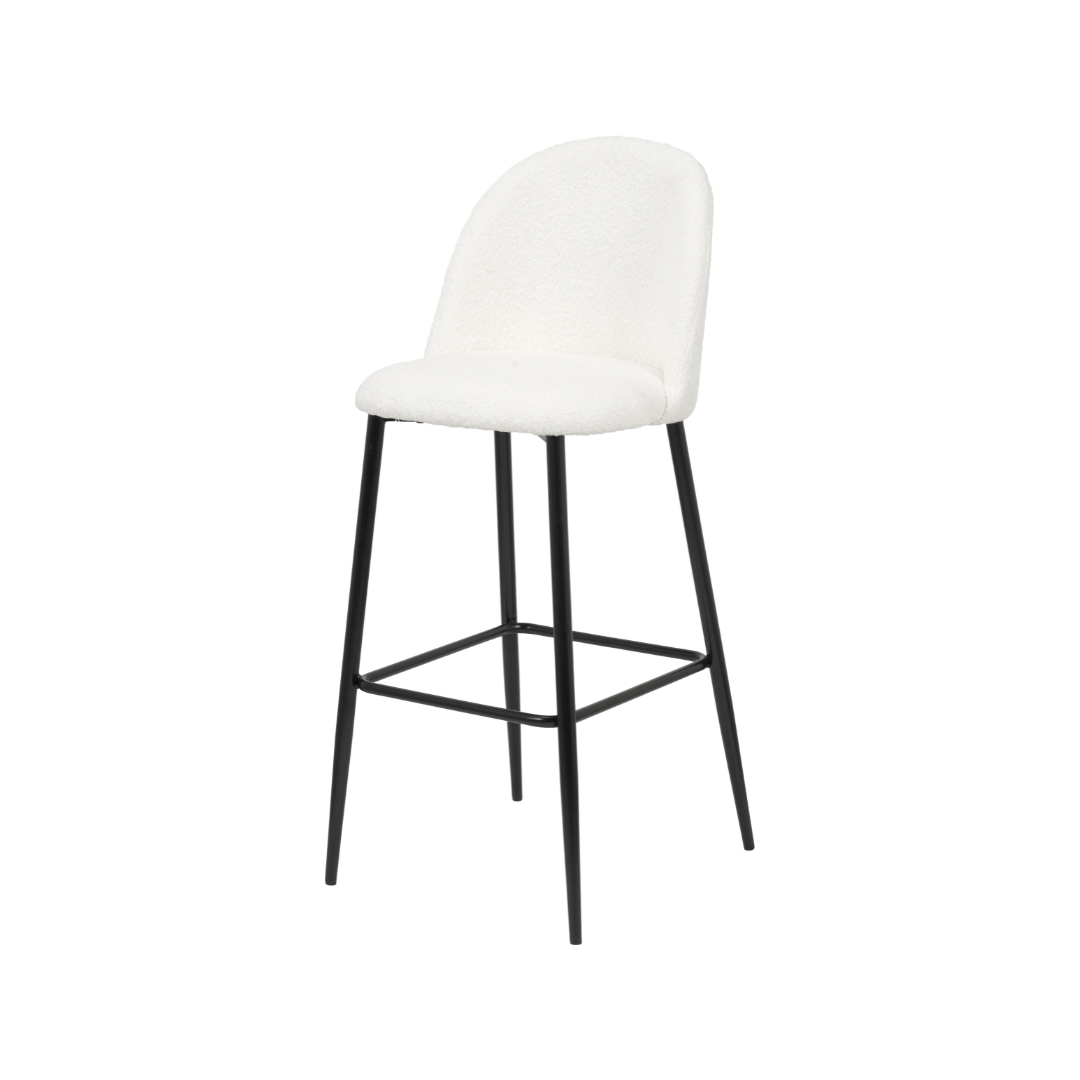 Turi Pebble Black Metal Bar Stool