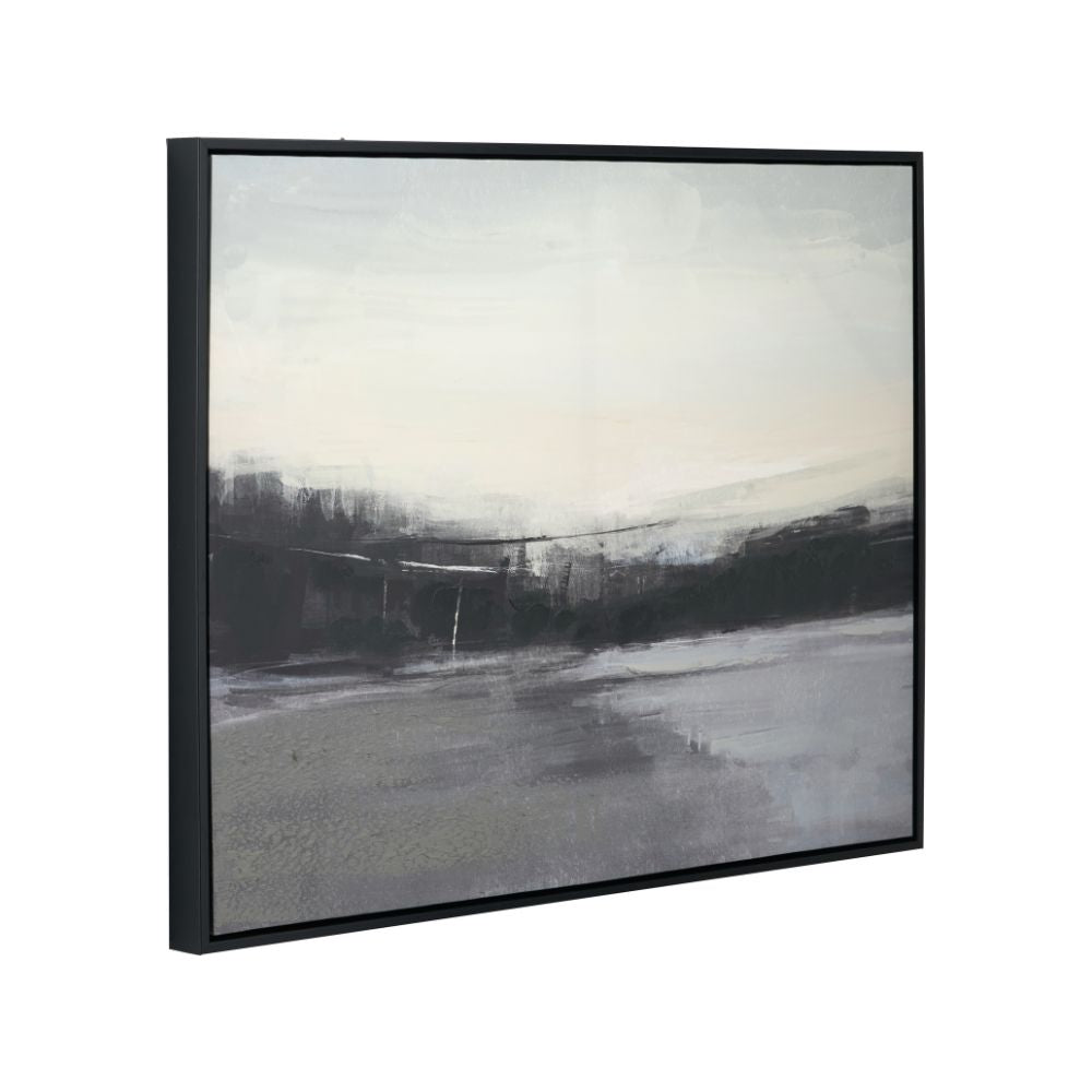 Canvas Monochrome Landscape with Black Frame