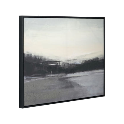 Canvas Monochrome Landscape with Black Frame