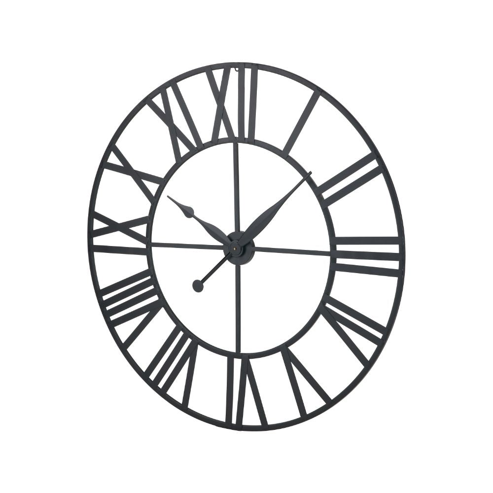 Metal Black Large Round Wall Clock