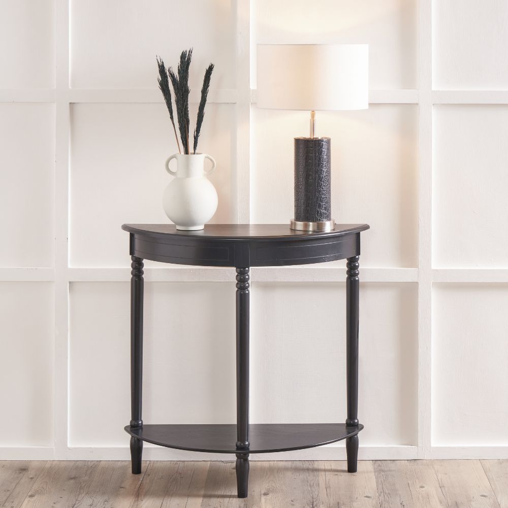 Heritage Pine Wood Half Moon Console Table