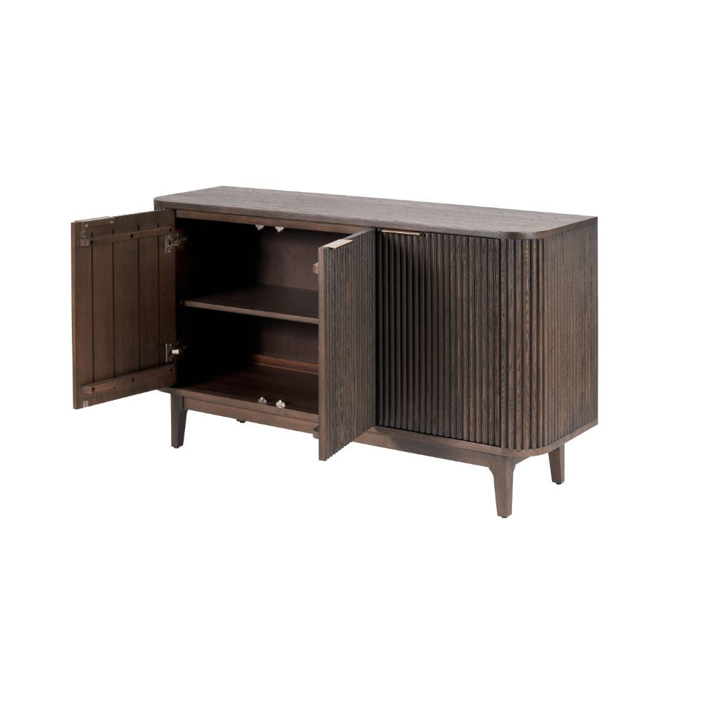 Raie Dark Brown Pine Wood 3 door Sideboard