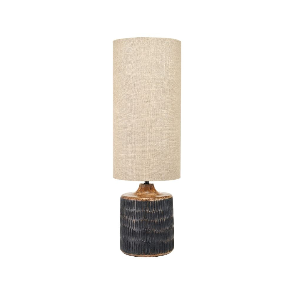 Alaric Mango Wood Antique Black Wash Table Lamp