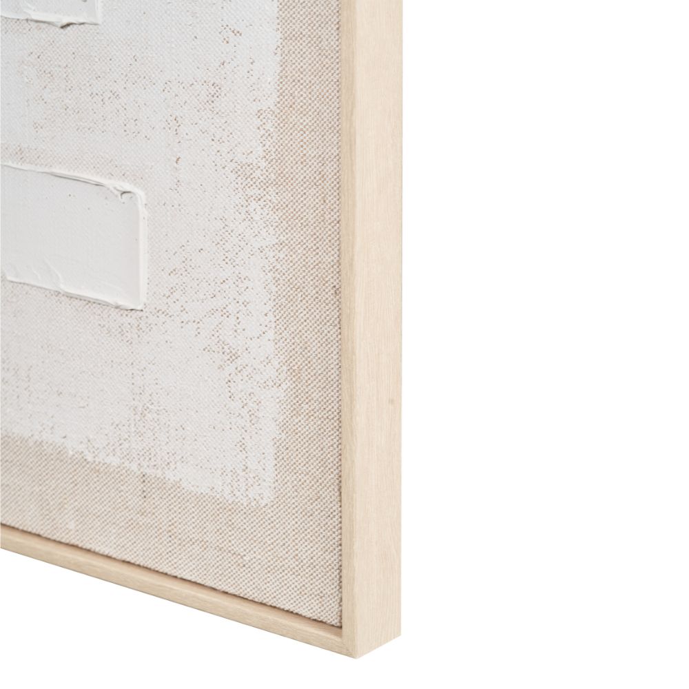 Textured Canvas White and Natural with Natural Frame