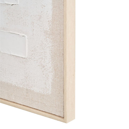 Textured Canvas White and Natural with Natural Frame